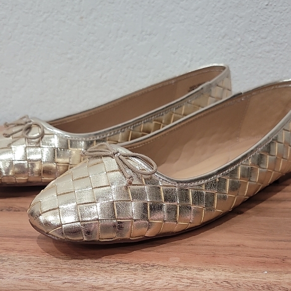 Gold Woven Ballet Flats - Picture 5 of 6